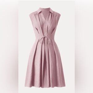 OGL Collared V-neck Midi Dress